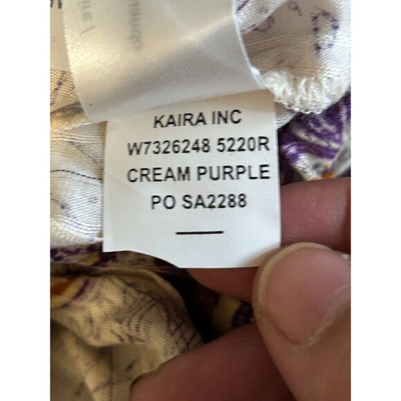 Band of the Free Blouse Women’s L Cream Purple Paisley Boho Top Festival-Ready - Picture 9 of 12